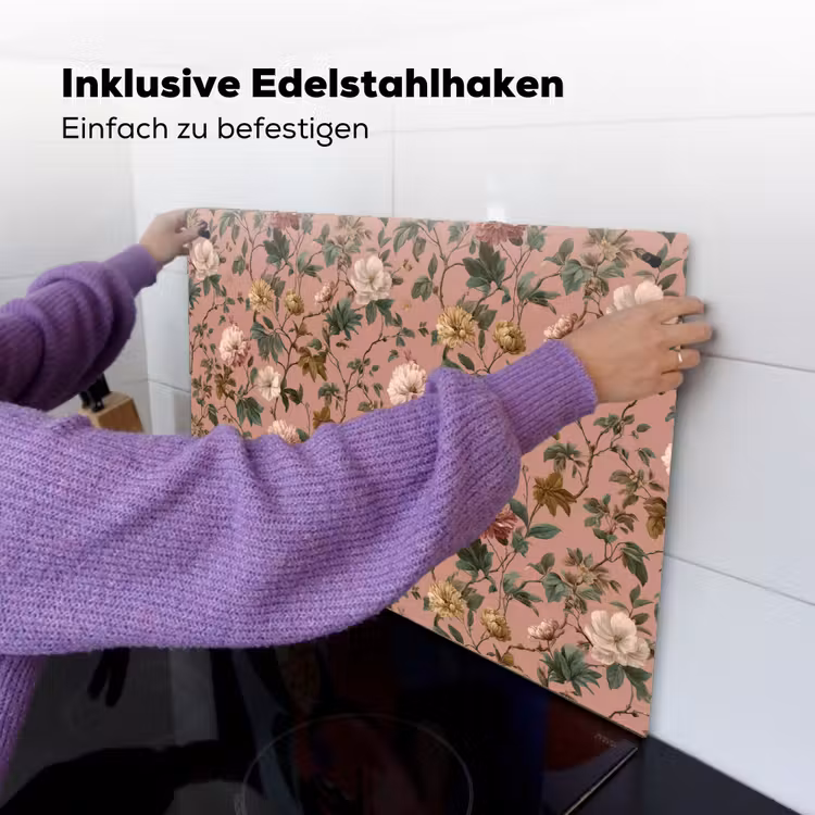 Bloemen - Klassiek - Roze Inductie beschemer met haakjes klein 777 -ky-ophangen-de