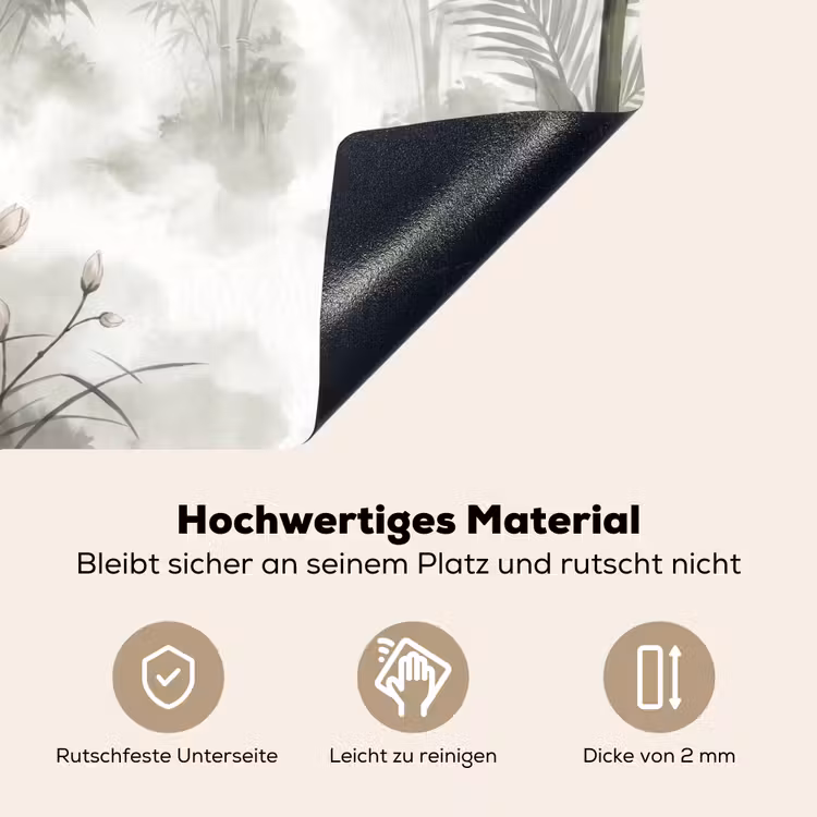 Bloemen - Knop - Tuin - Illustratie - Wit Inductie beschemer met haakjes klein -ky-onderkant-de