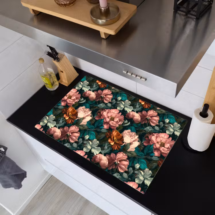 Bloemen - Schilderachtig - Patroon - Roze Inductie beschemer met haakjes klein 777 -sfeer1