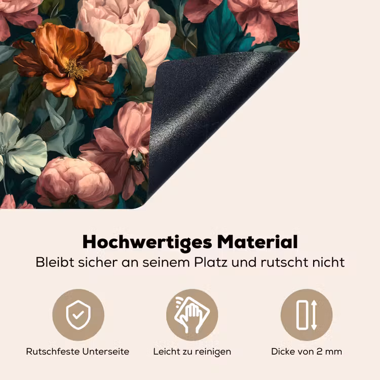 Bloemen - Schilderachtig - Patroon - Roze Inductie beschemer met haakjes klein 777 -ky-onderkant-de
