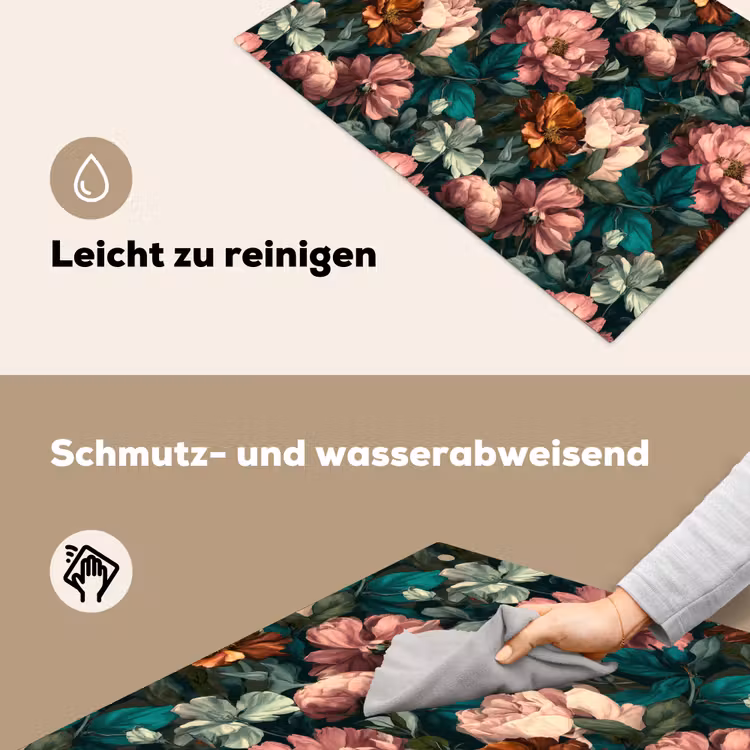 Bloemen - Schilderachtig - Patroon - Roze Inductie beschemer met haakjes klein 777 -ky-schoon-de