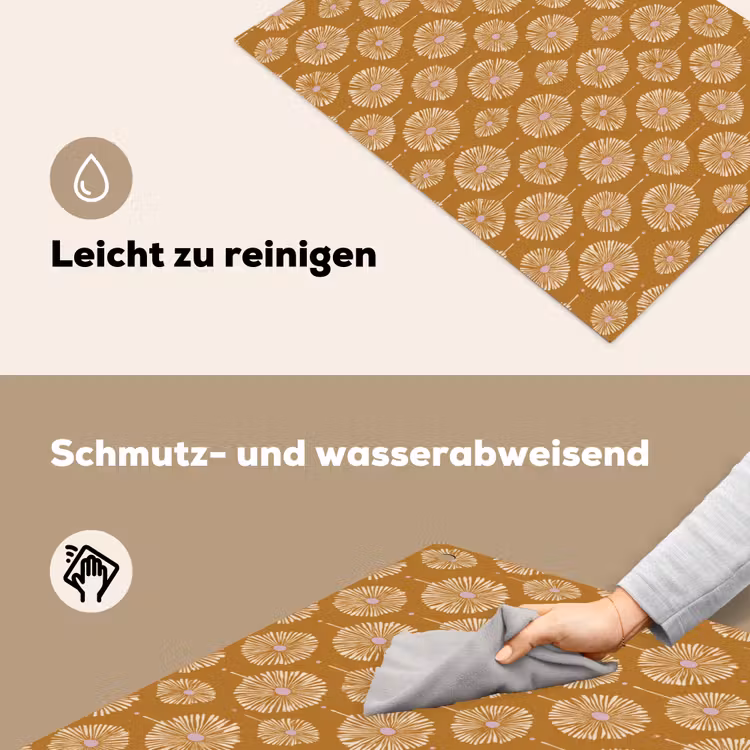 Bloemen - Modern - Oker Inductie beschemer met haakjes klein 777 -ky-schoon-de