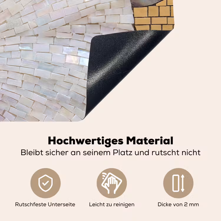 Bloemen - Mozaïek - Kunst - Modern - Goud Inductie beschemer met haakjes klein -ky-onderkant-de