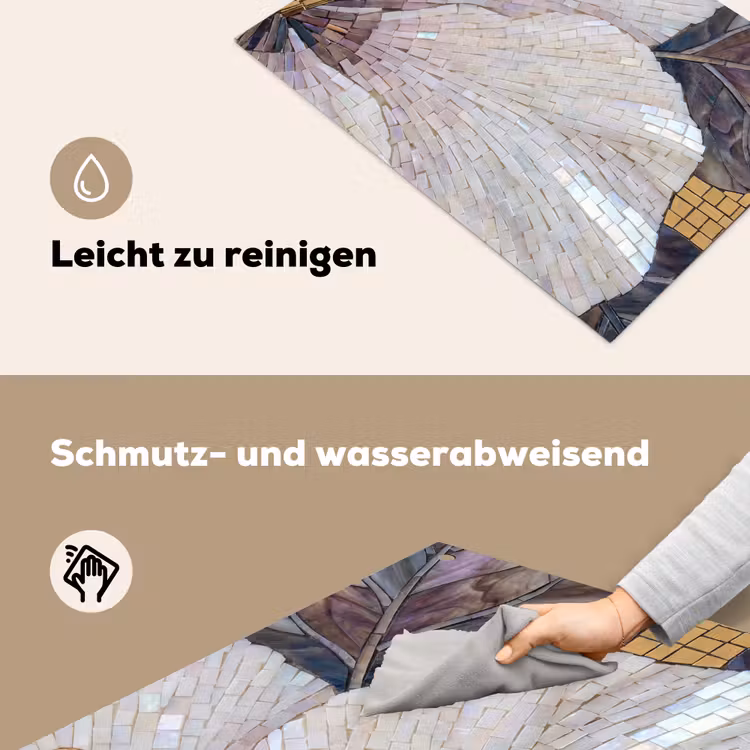 Bloemen - Mozaïek - Kunst - Modern - Goud Inductie beschemer met haakjes klein -ky-schoon-de