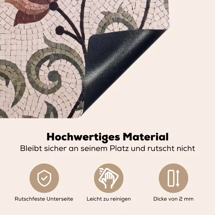 Bloemen - Mozaïek - Patroon - Abstract - Groen Inductie beschemer met haakjes klein -ky-onderkant-de