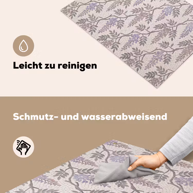 Bloemen - Mozaïek - Natuur - Patroon - Paars Inductie beschemer met haakjes klein -ky-schoon-de