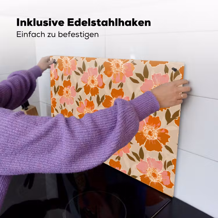 Bloemen - Motief - Retro Inductie beschemer met haakjes klein 777 -ky-ophangen-de