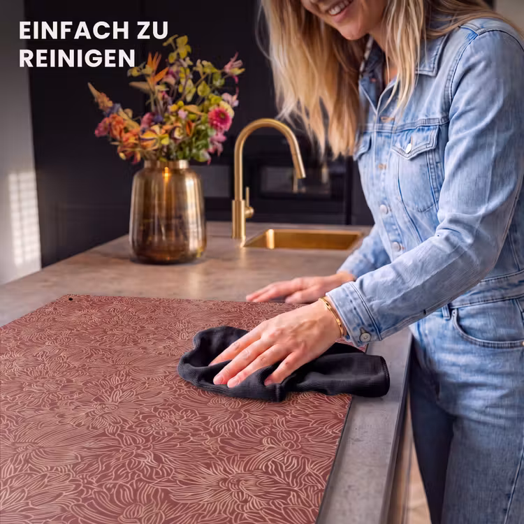 2-in-1 Herdabdeckplatte & Spritzschutz - Blumen - Motiv - Rot - Bloemen - Motief - Rood Inductie beschemer met haakjes klein 777