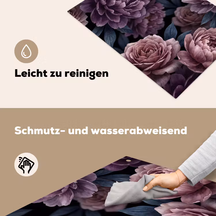 Bloemen - Patroon - Donker - Botanisch - Paars Inductie beschemer met haakjes klein -ky-schoon-de