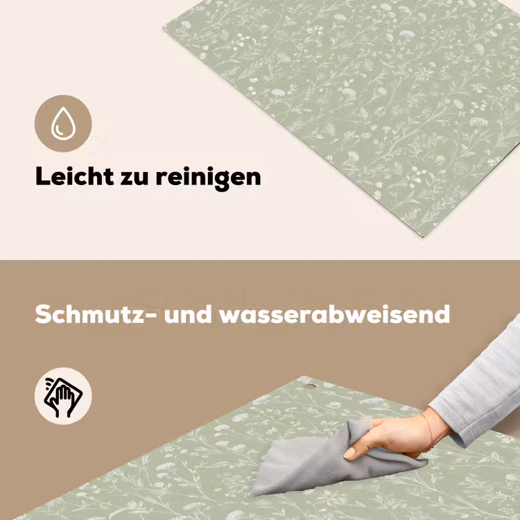 Bloemen - Patroon - Groen Inductie beschemer met haakjes klein 777 -ky-schoon-de
