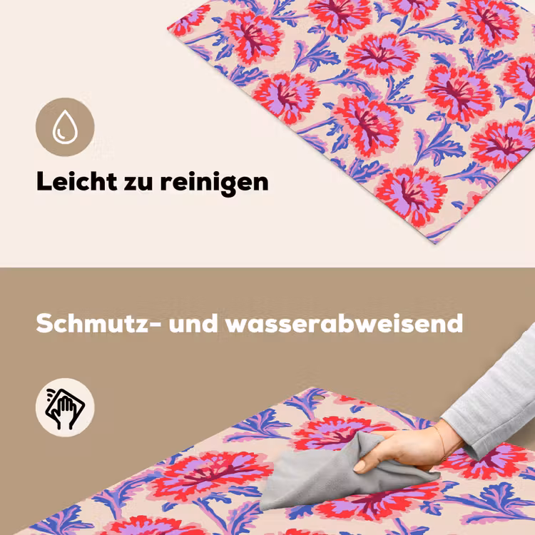 Bloemen - Patroon - Meerkleurig Inductie beschemer met haakjes klein 777 -ky-schoon-de