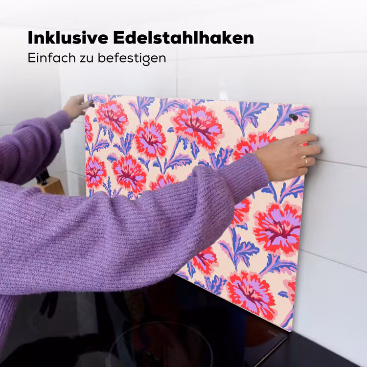 Bloemen - Patroon - Meerkleurig Inductie beschemer met haakjes klein 777 -ky-ophangen-de