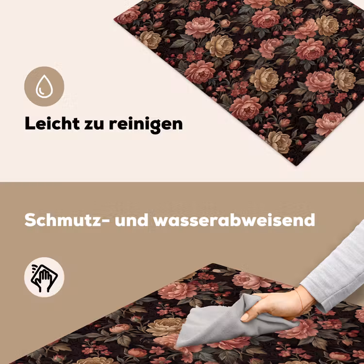 Bloemen - Patroon - Natuur - Vintage - Roze Inductie beschemer met haakjes klein -ky-schoon-de