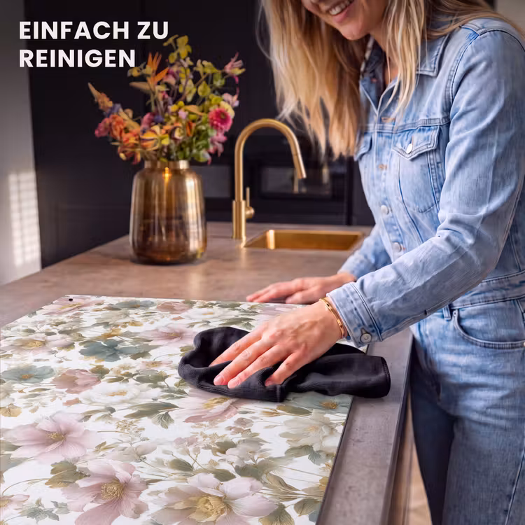 2-in-1 Herdabdeckplatte & Spritzschutz - Blumen - Muster - Pastell - Bloemen - Patroon - Pastel Inductie beschemer met haakjes klein 777