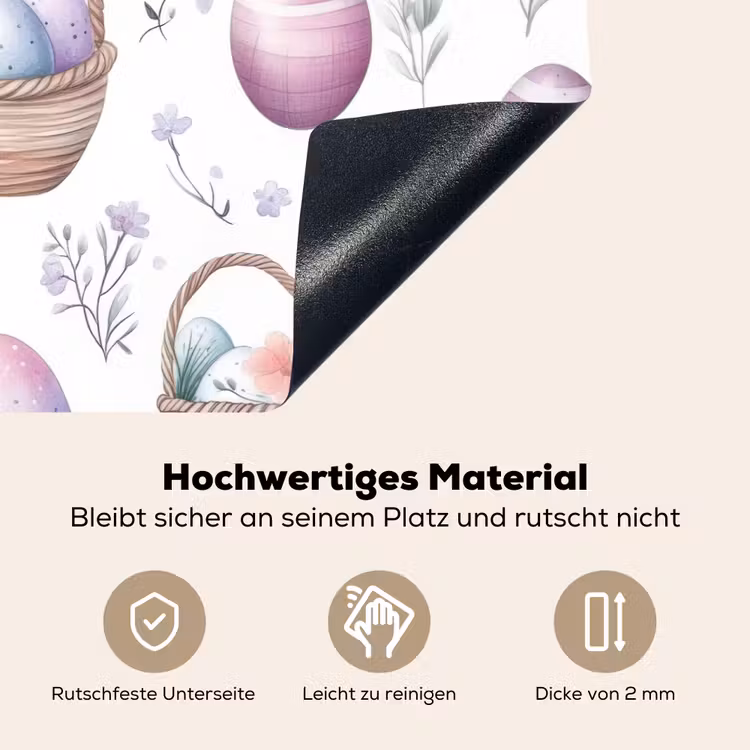 Bloemen - Paaseieren - Patroon Inductie beschemer met haakjes klein -ky-onderkant-de
