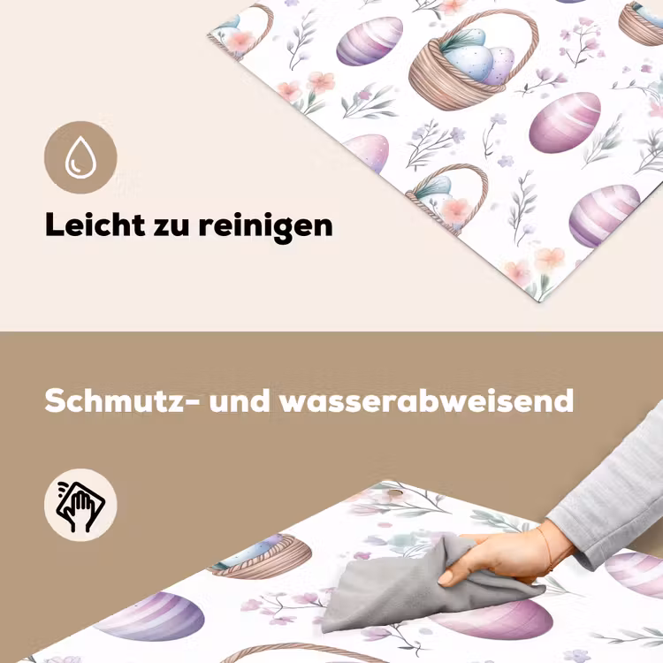 Bloemen - Paaseieren - Patroon Inductie beschemer met haakjes klein -ky-schoon-de