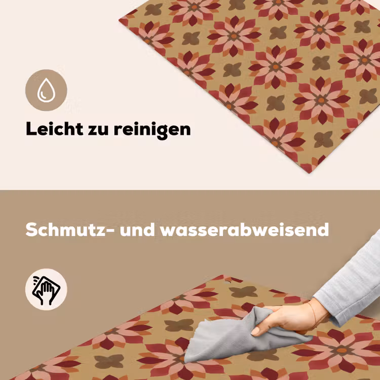 Bloemen - Retro - Groen Inductie beschemer met haakjes klein 777 -ky-schoon-de