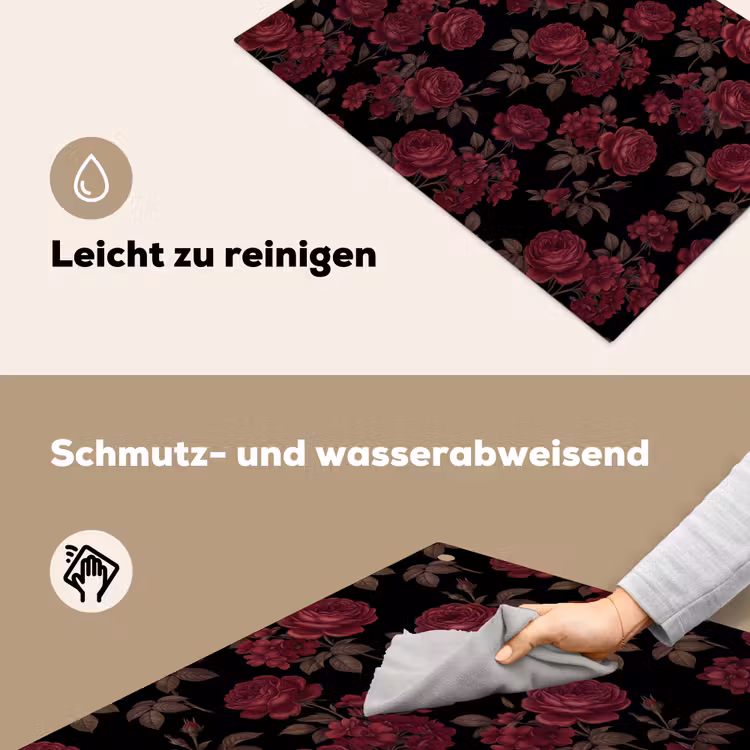 Bloemen - Roos - Patroon - Klassiek - Rood Inductie beschemer met haakjes klein -ky-schoon-de