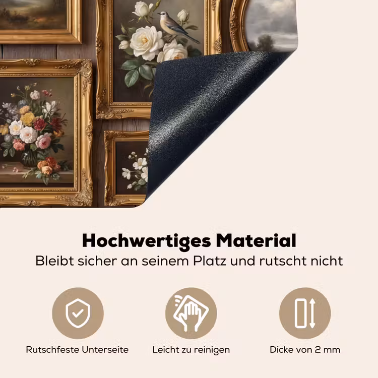 Bloemen - Rozen - Klassiek - Vaas - Kleurrijk Inductie beschemer met haakjes klein -ky-onderkant-de
