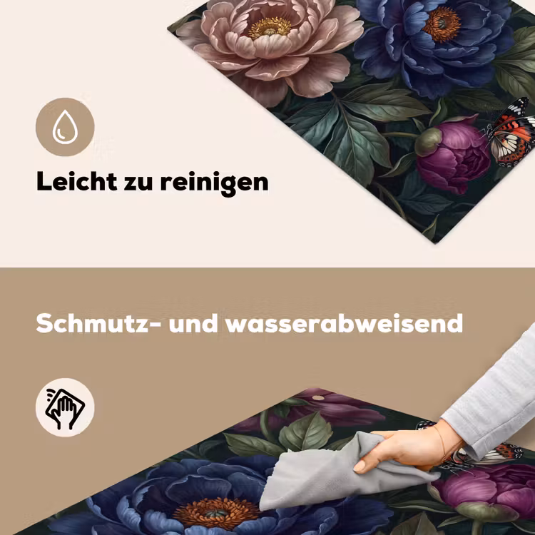 Bloemen - Vlinder - Natuur - Modern - Paars Inductie beschemer met haakjes klein -ky-schoon-de
