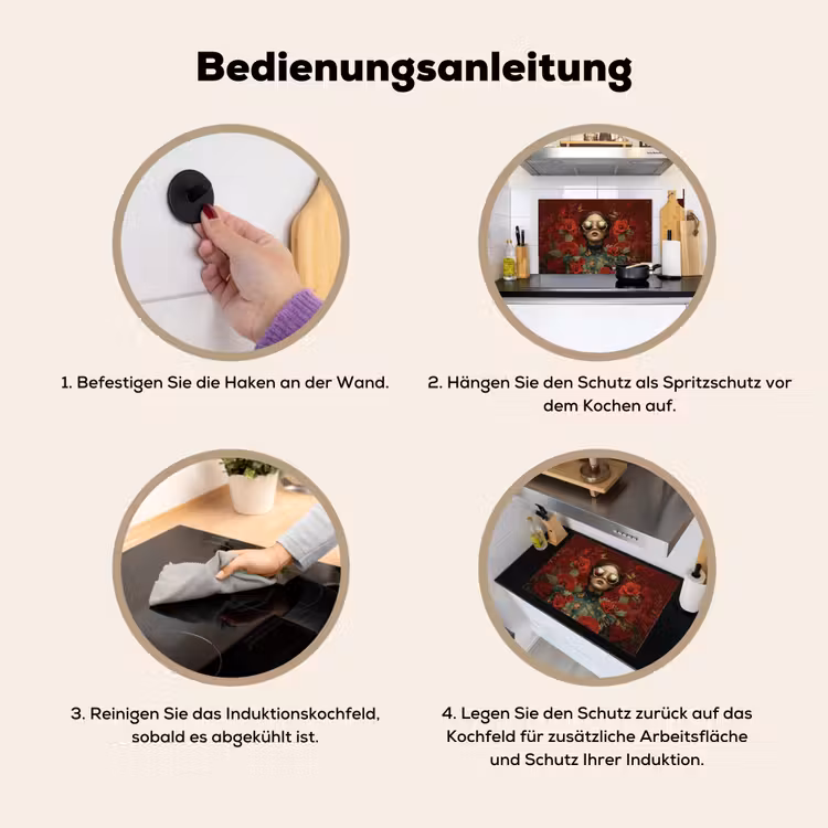 Bloemen - Dieprood - Zonnebril - Vrouw Inductie beschemer met haakjes klein -ky-gebruik-de
