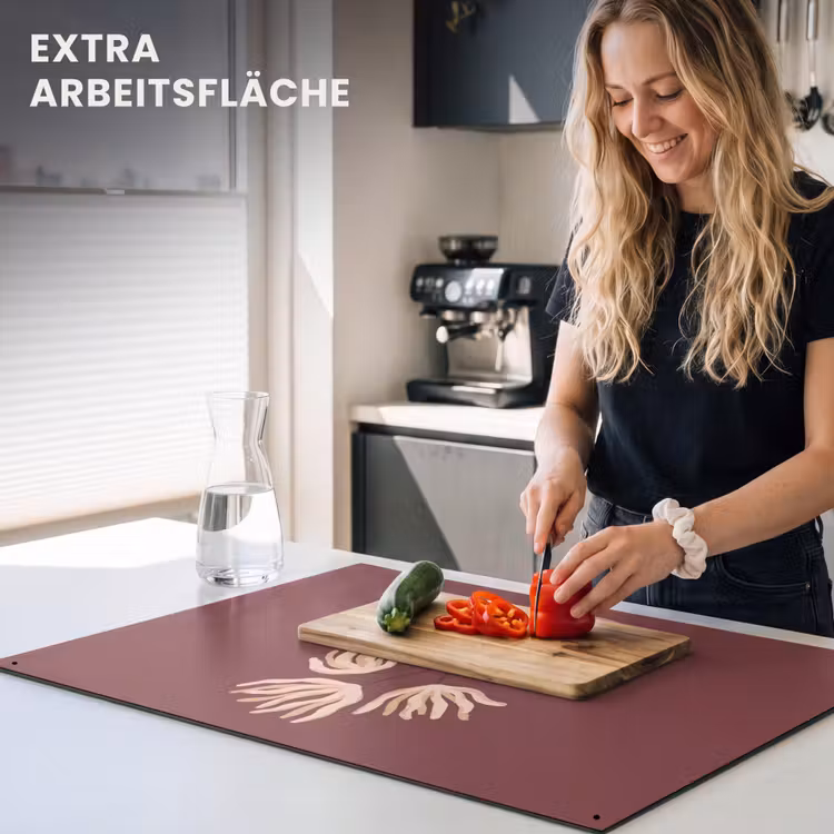 Bloemen - Vaas - Abstract - Modern - Aardetinten Inductie beschemer met haakjes klein -ky-usp-de