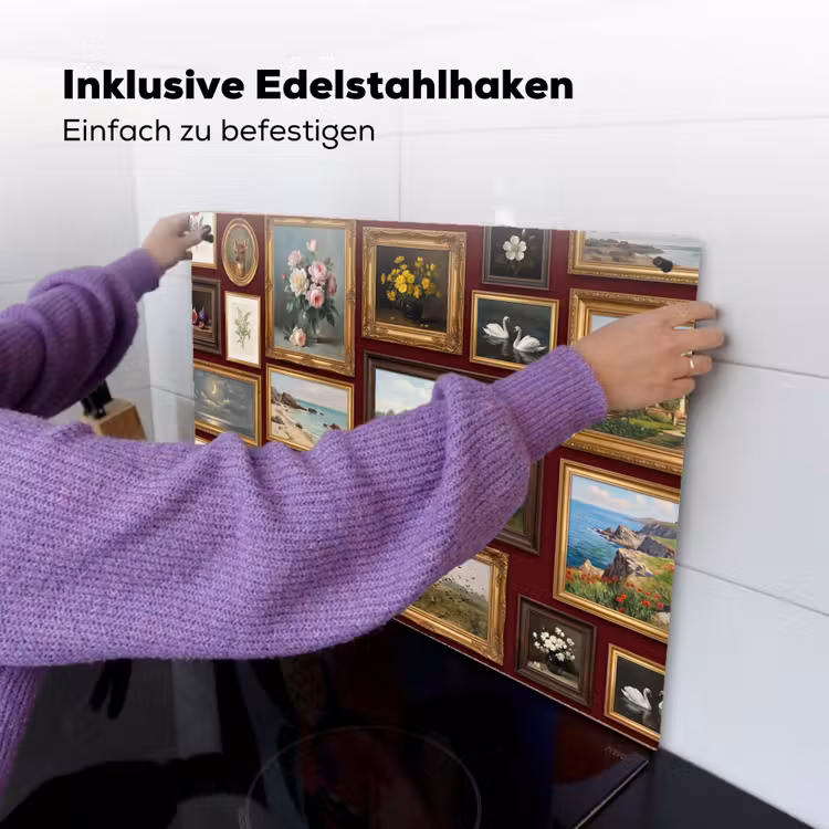Bloemen - Vaas - Klassiek - Kunst - Rood Inductie beschemer met haakjes klein -ky-ophangen-de