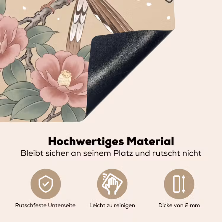 Bloemen - Vogels - Bloemen Inductie beschemer met haakjes klein -ky-onderkant-de