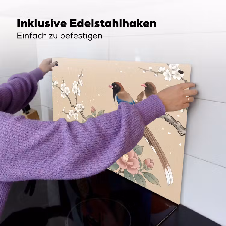 Bloemen - Vogels - Bloemen Inductie beschemer met haakjes klein -ky-ophangen-de