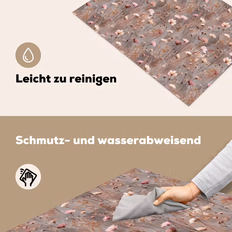 2-in-1 Herdabdeckplatte & Spritzschutz - Blumen - Wild - Pastell - Bloemen - Wild - Pastel Inductie beschemer met haakjes klein 777