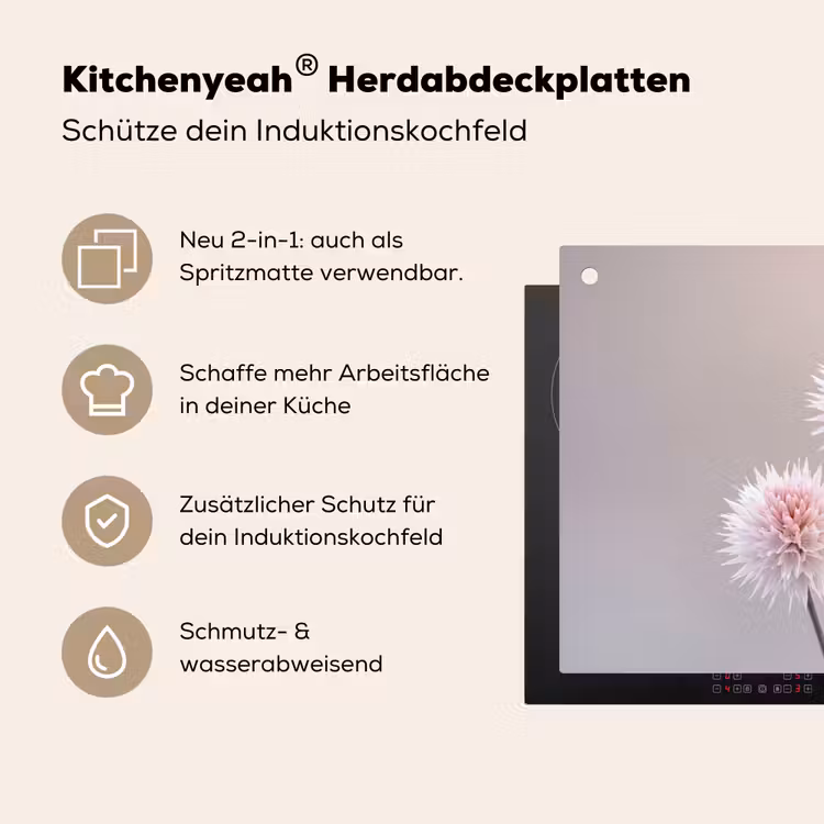 Bloemen - Bollen - Roze Inductie beschemer met haakjes klein -ky-usp-de