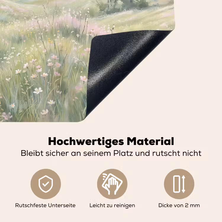 Bloemen veld - Bloemen - Groen Inductie beschemer met haakjes klein -ky-onderkant-de