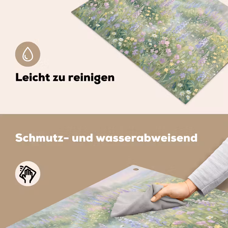 Bloemenveld - Heuvels - Kleurrijk Inductie beschemer met haakjes klein -ky-schoon-de
