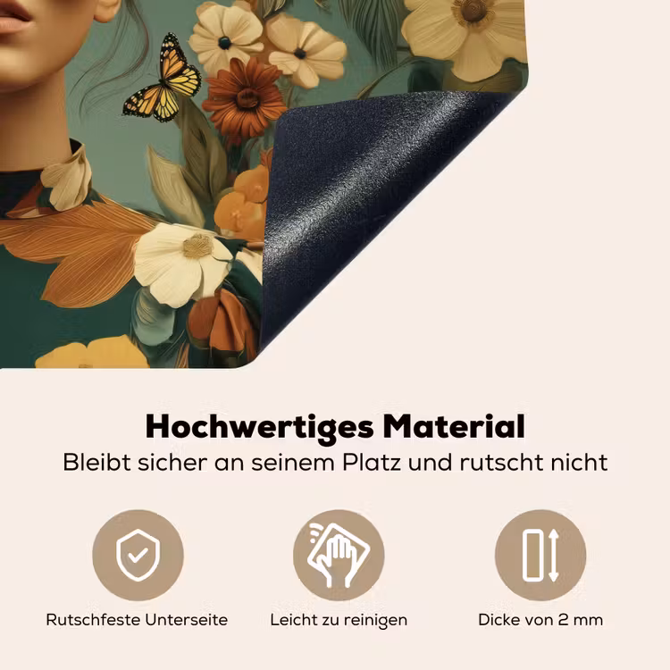 Bloemenkrans - Vrouwengezicht - Zonnebril - Oranje Inductie beschemer met haakjes klein -ky-onderkant-de