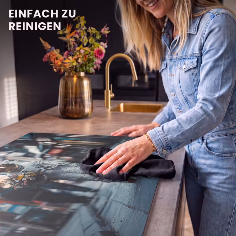 2-in-1 Herdabdeckplatte & Spritzschutz - Blumenstrauß - Blumen - Bunt - Astronaut - Boeket - Bloemen - Kleurrijk - Astronaut Inductie beschemer met haakjes klein