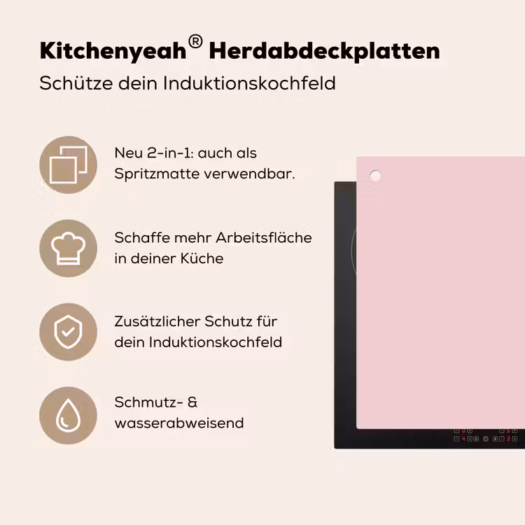 Blush - Pink - Roze Inductie beschemer met haakjes klein 777 -ky-usp-de