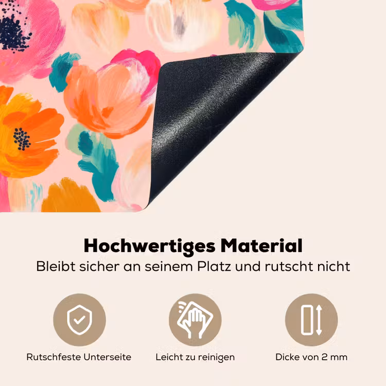 Bloesems - Vrolijk - Kleurrijk Inductie beschemer met haakjes klein 777 -ky-onderkant-de