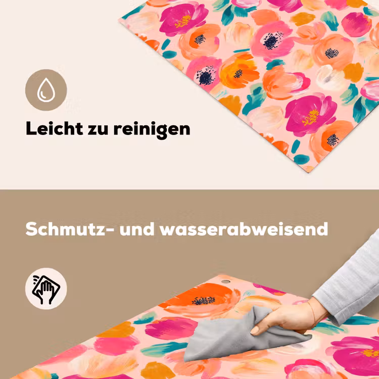 Bloesems - Vrolijk - Kleurrijk Inductie beschemer met haakjes klein 777 -ky-schoon-de