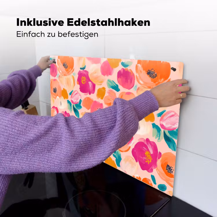 Bloesems - Vrolijk - Kleurrijk Inductie beschemer met haakjes klein 777 -ky-ophangen-de
