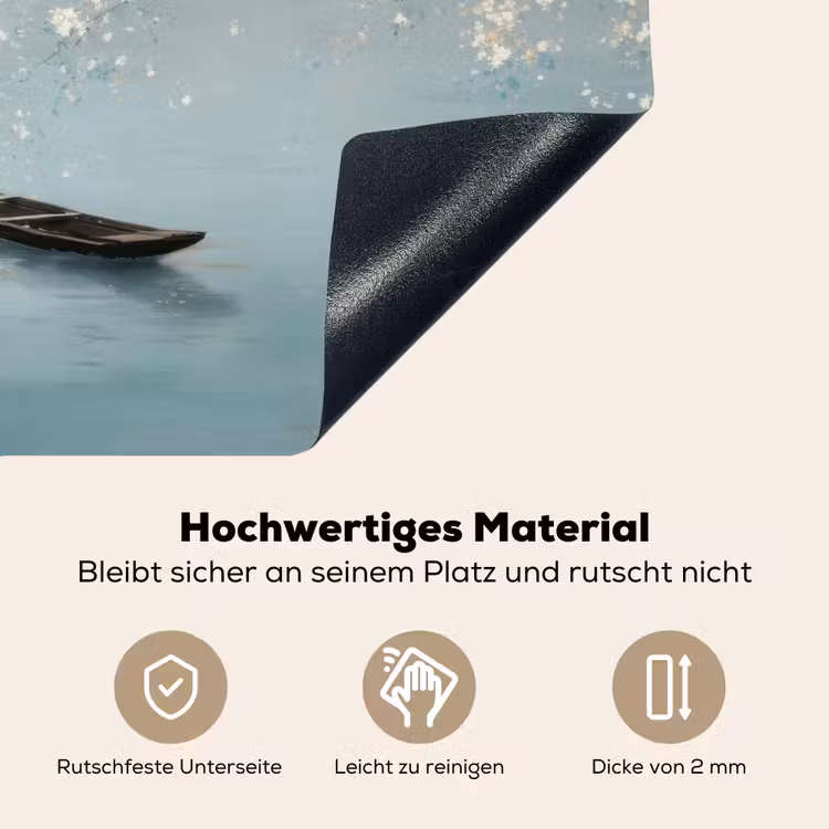 Bloesems - Minimalistisch - Wateroppervlak - Boot Inductie beschemer met haakjes klein -ky-onderkant-de