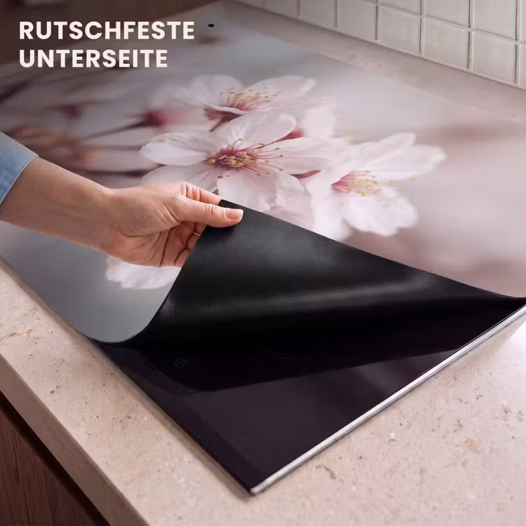 2-in-1 Herdabdeckplatte & Spritzschutz - Blüten - Staubgefäße - Gelb - Unscharf - Bloesems - Meeldraden - Geel - Wazig Inductie beschemer met haakjes klein