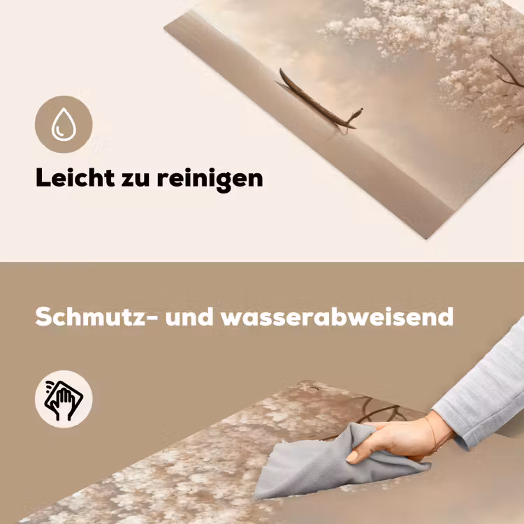 Bloesems - Wit - Boot - Minimalistisch Inductie beschemer met haakjes klein -ky-schoon-de