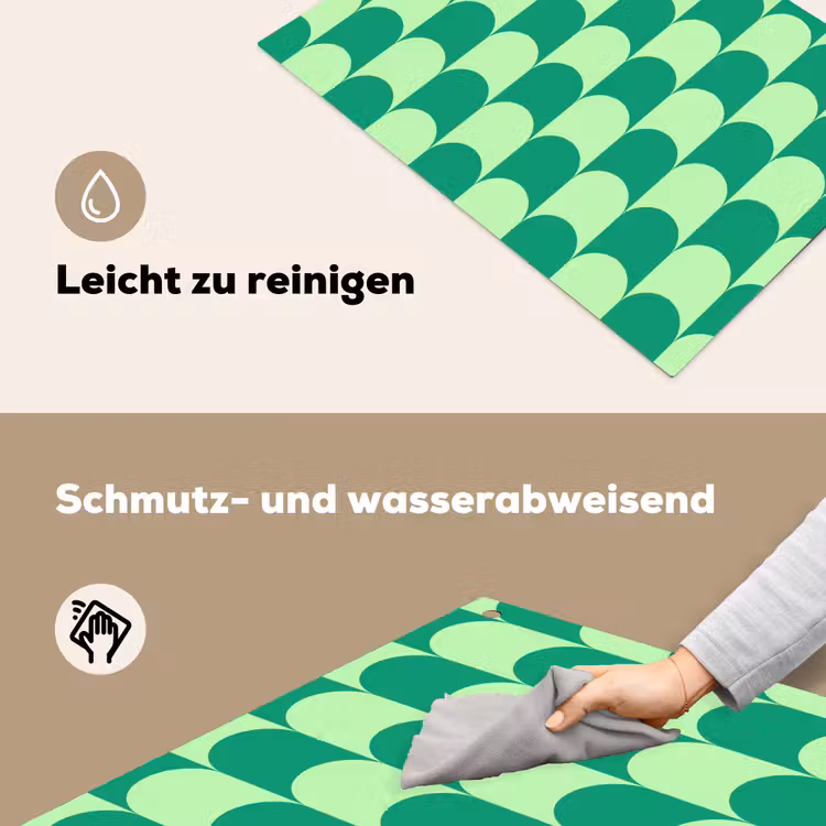 2-in-1 Herdabdeckplatte & Spritzschutz - Bögen - Grün - Gestapelt - Bogen - Groen - Gestapeld Inductie beschemer met haakjes klein 777