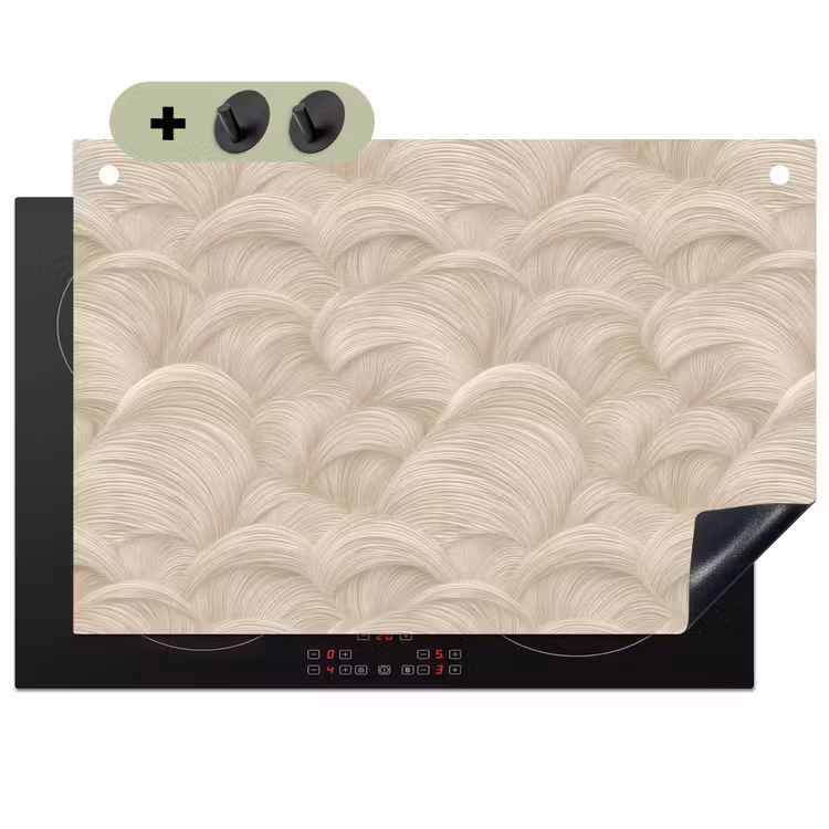 Bogen - Patroon - Beige Inductie beschemer met haakjes klein 777 -3d