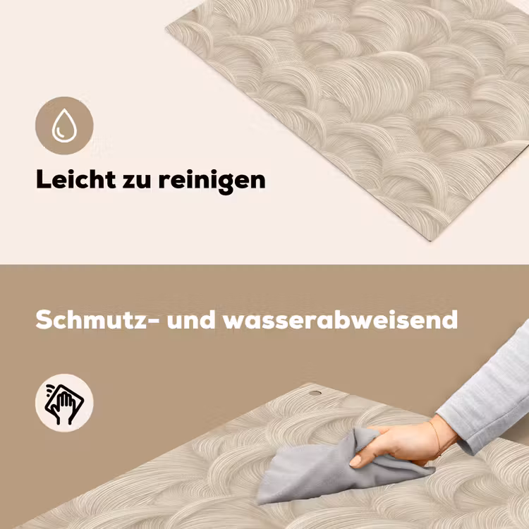 Bogen - Patroon - Beige Inductie beschemer met haakjes klein 777 -ky-schoon-de