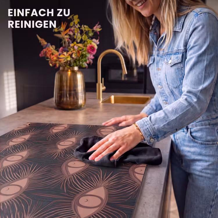 2-in-1 Herdabdeckplatte & Spritzschutz - Bohemian - Auge - Braun - Boheems - Oog - Bruin Inductie beschemer met haakjes klein 777