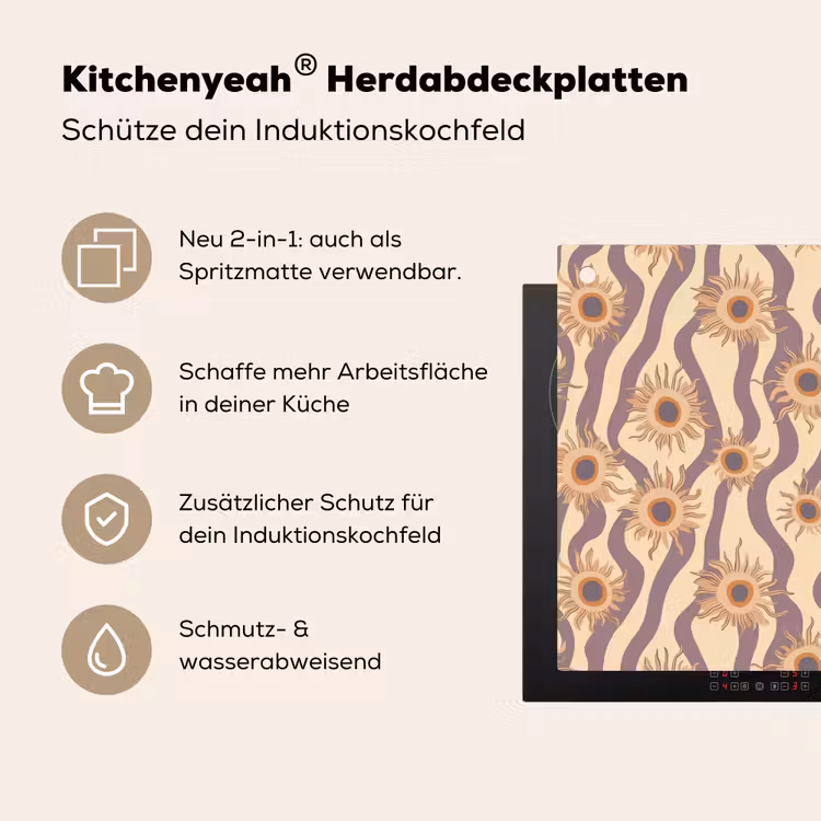 Bohemian - Vibe - Lavendelpaars Inductie beschemer met haakjes klein 777 -ky-usp-de