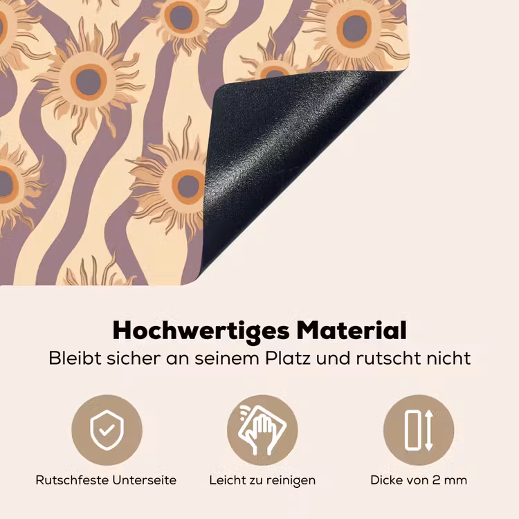 Bohemian - Vibe - Lavendelpaars Inductie beschemer met haakjes klein 777 -ky-onderkant-de