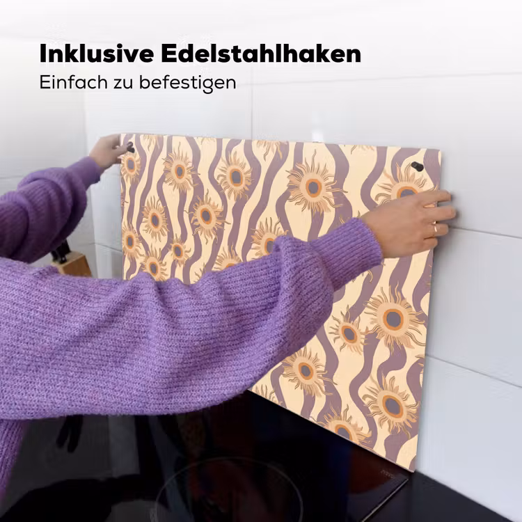 Bohemian - Vibe - Lavendelpaars Inductie beschemer met haakjes klein 777 -ky-ophangen-de
