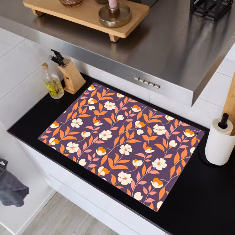 Boho - Vintage - Paars Inductie beschemer met haakjes klein 777 -sfeer1